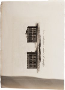 Wings of the Capitol, Washington, i 1819, fra et atlas over USA, 1824 (akvatint)